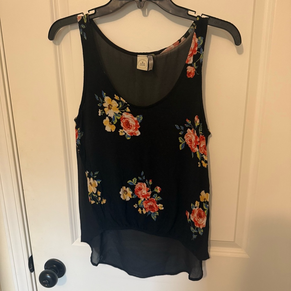 Paper Crane Black Floral Tank Top - Picture 1 of 6